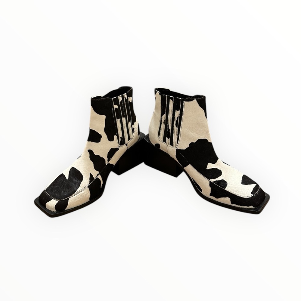 INTENTIONALLY BLANK Calf Block Ankle Boots, Sz 8